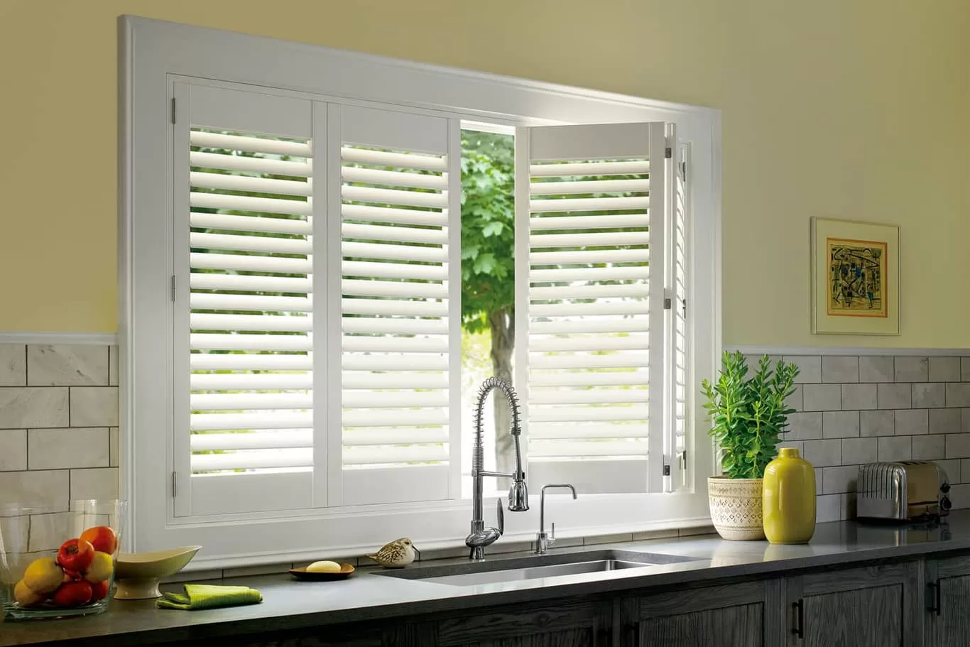 shutters on kitchen window